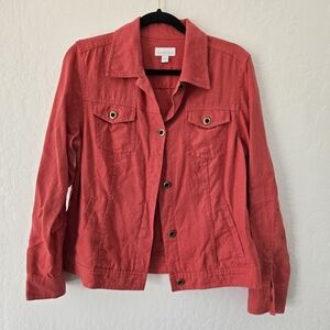 Women's Red Linen Jacket